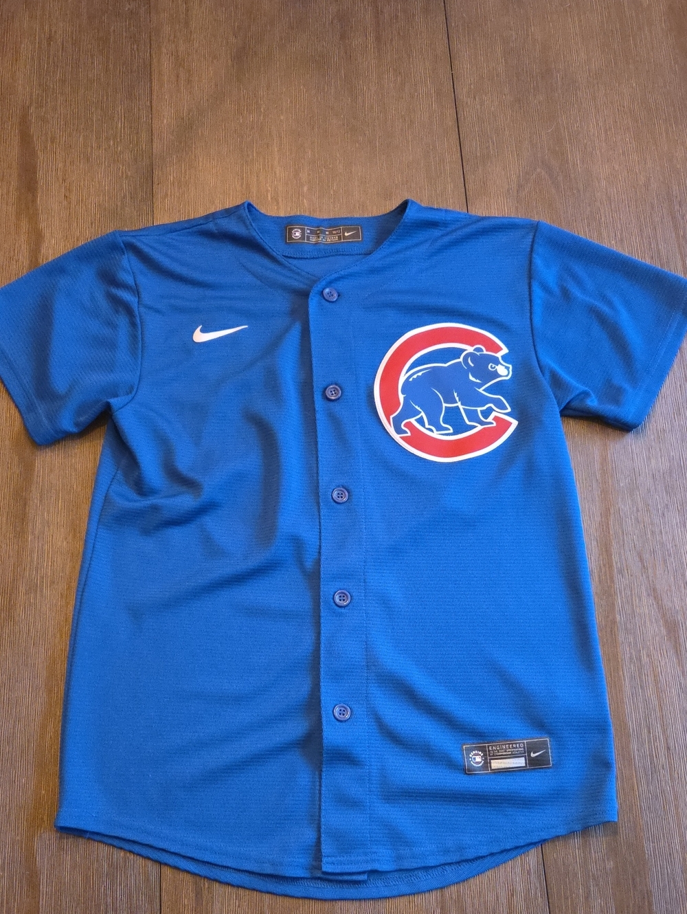 Nike Kids Chicago Cubs Blue Button-Up Baseball Jersey Contreras #40 Sz Medium